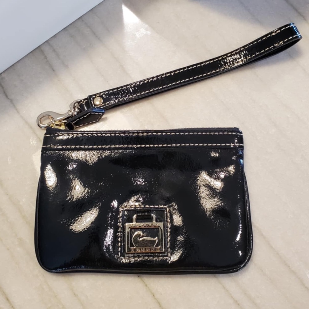 Dooney & Bourke Black Patent Leather Small Wristlet
